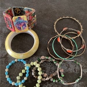 Bundle of 12 Vintage Stretch and Bangle Bracelets